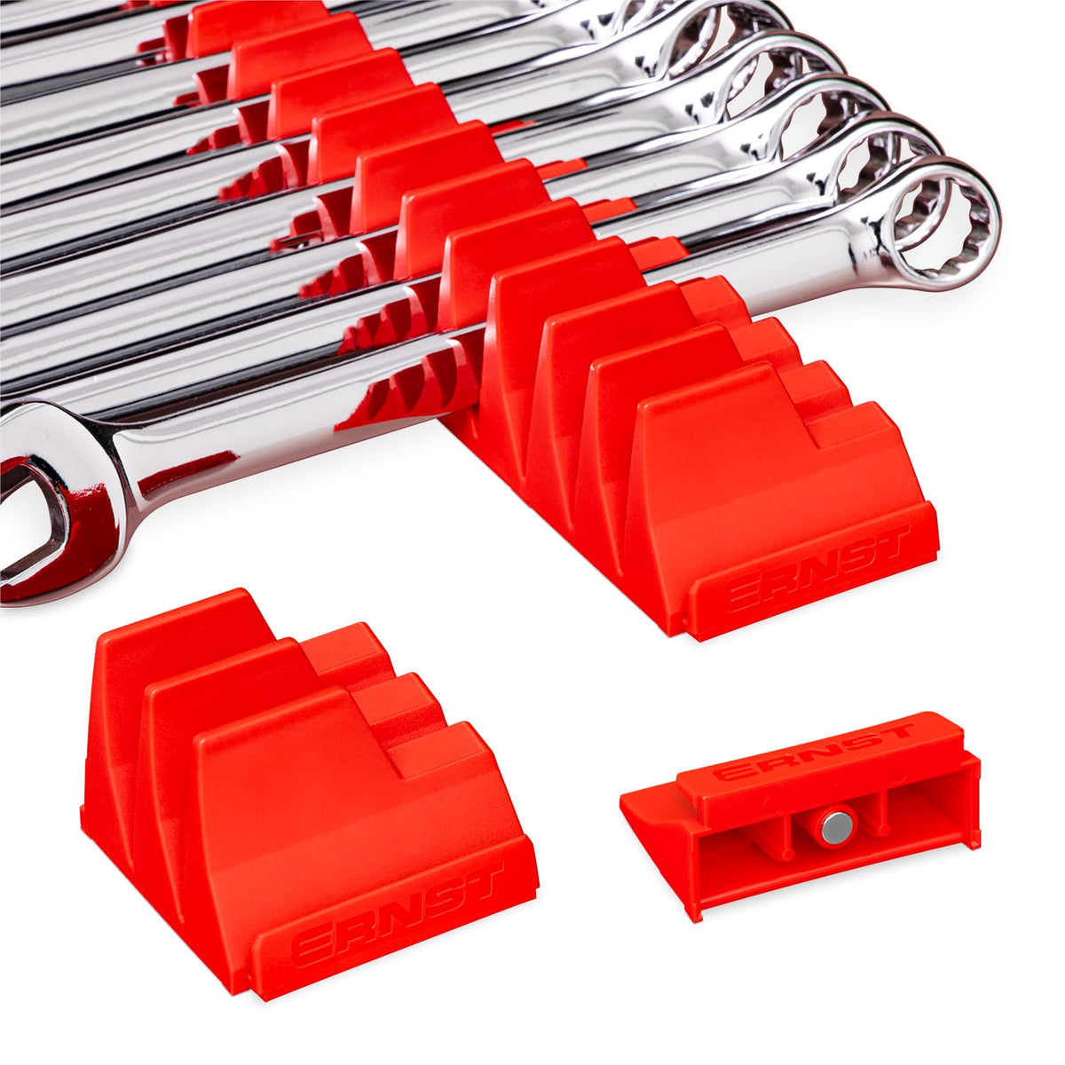 Ernst Manufacturing Wrench Pro magnetic base holds wrenches securely for quick access.