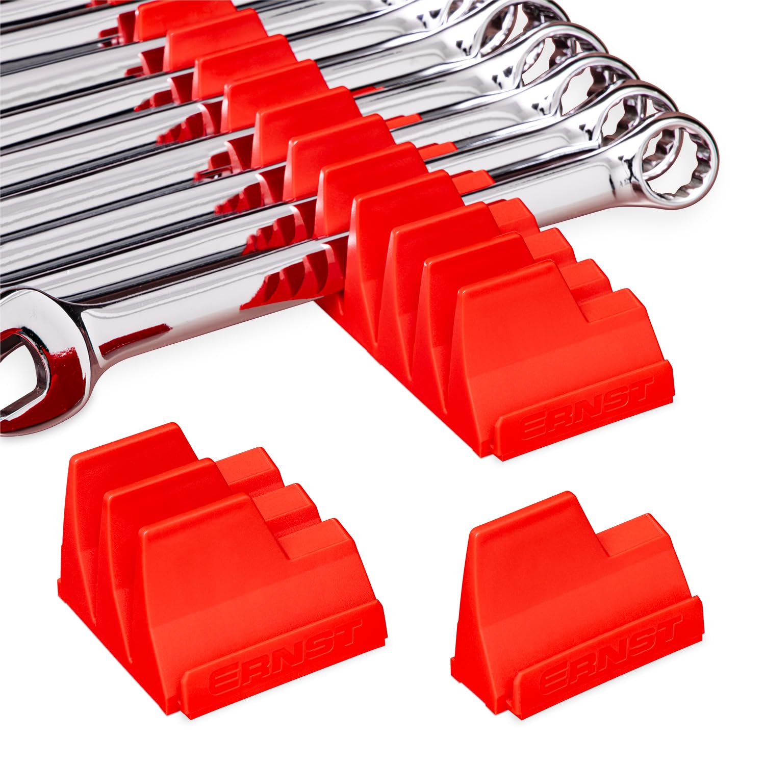 Ernst Wrench Pro storage for 20 wrenches neatly organized in a compact drawer with red frame