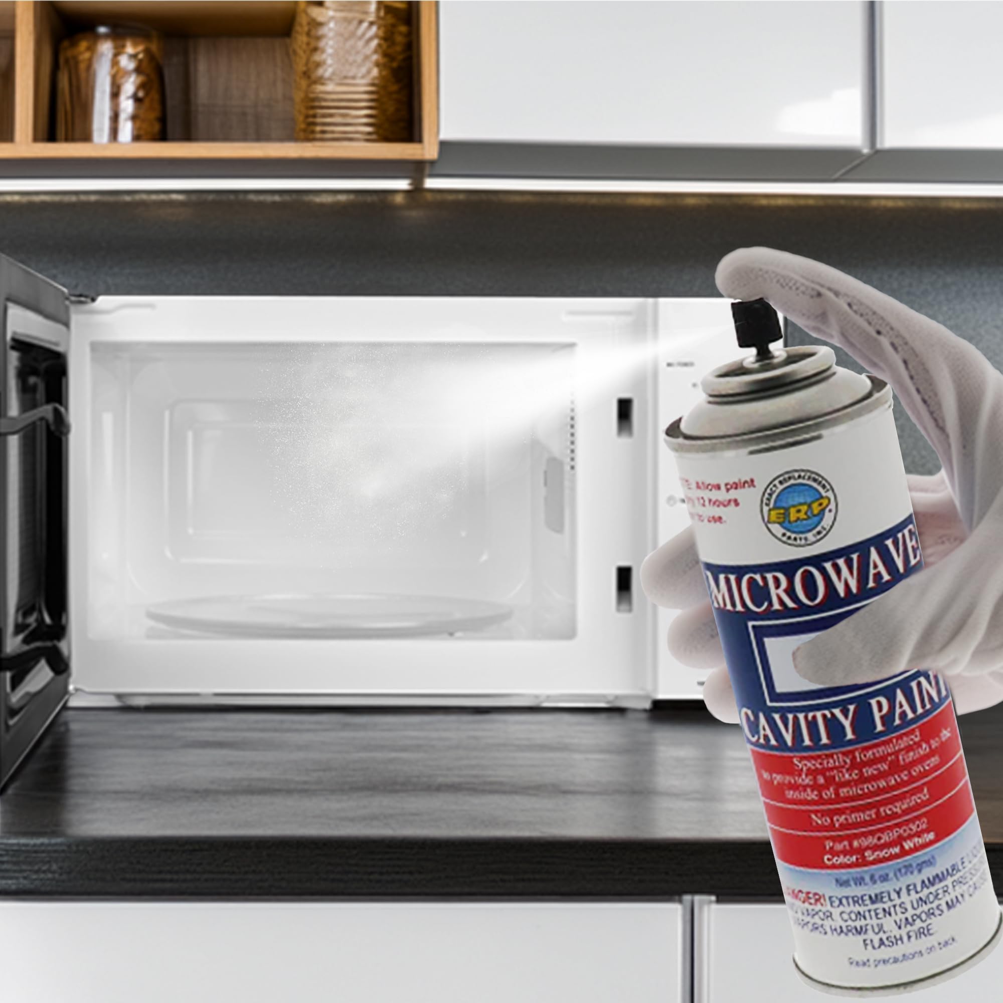 ERP easy-apply, fast-drying spray supports quick cosmetic fixes.