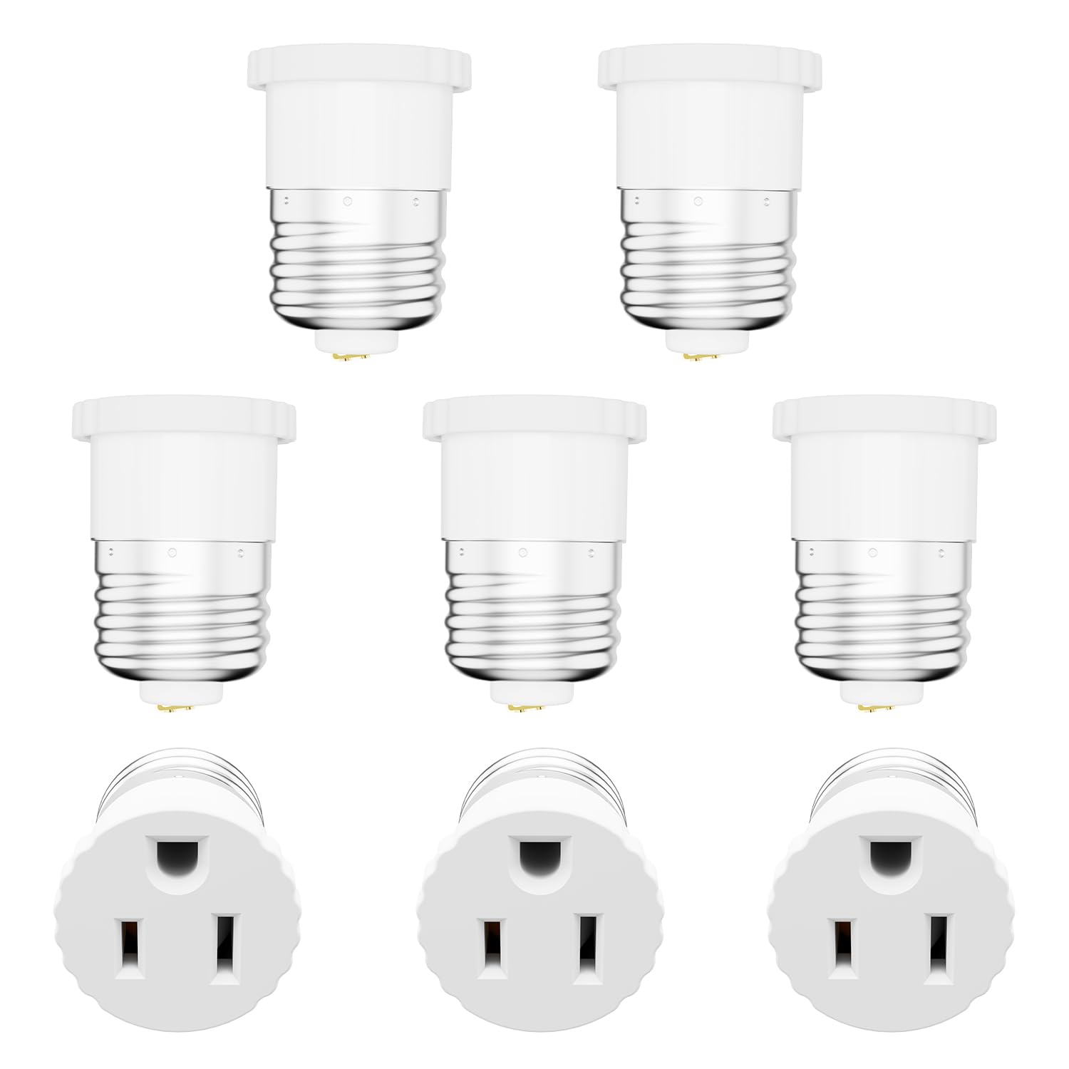 erquil 8-pack light socket to plug adapter in white enabling convenient on-the-go charging