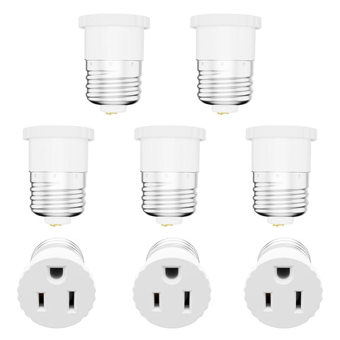 erquil 8-pack light socket to plug adapter in white enabling convenient on-the-go charging