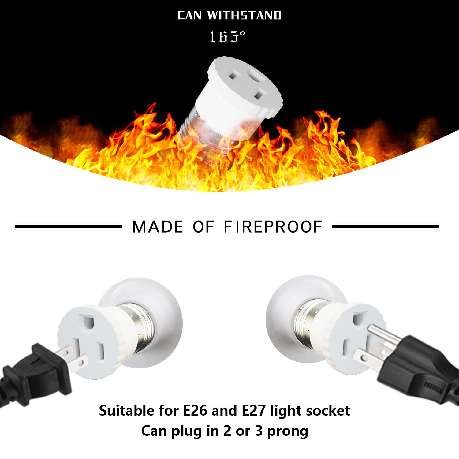 erquil outlet adapter showing 125V 10A capability for high-power devices