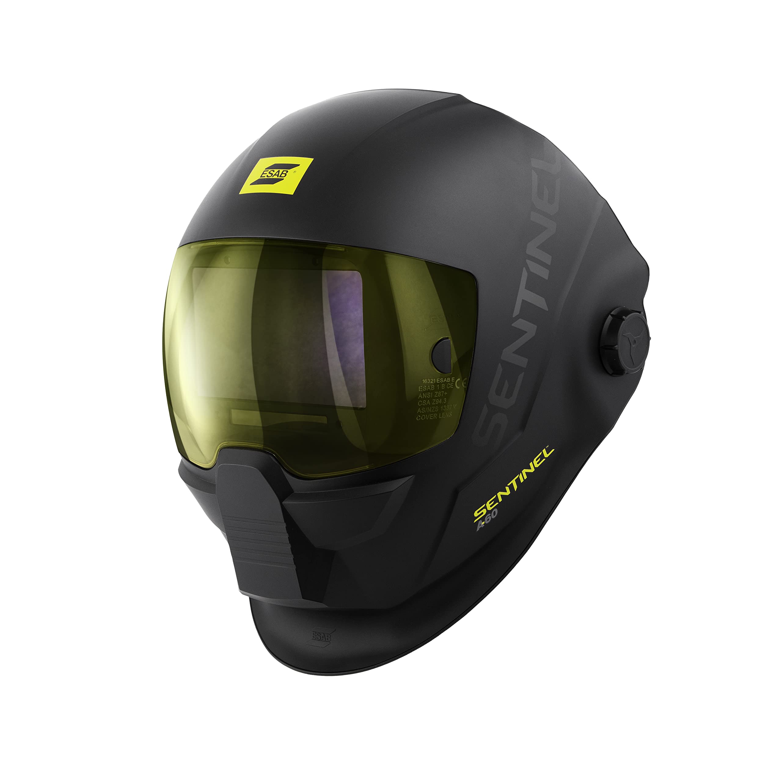 ESAB Sentinel A60 front view showing rugged helmet built for daily welding tasks