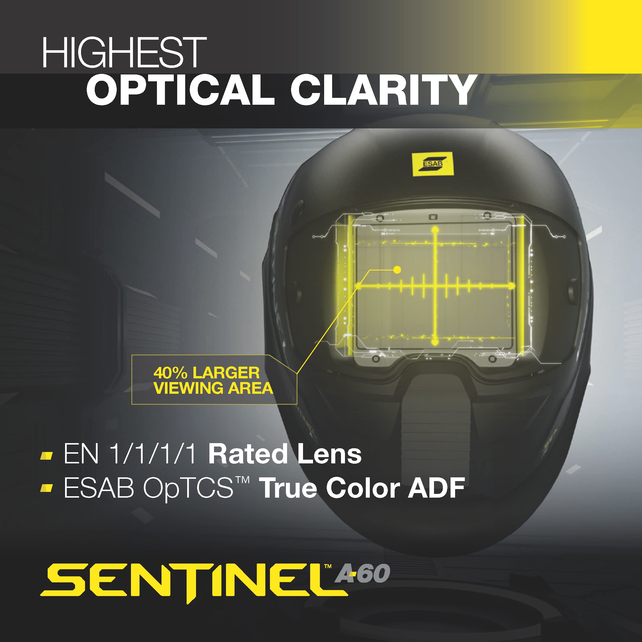 ESAB Sentinel A60 true color lens for accurate color perception
