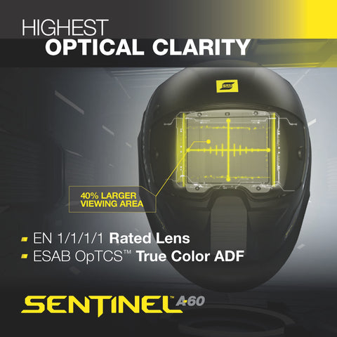 ESAB Sentinel A60 true color lens for accurate color perception
