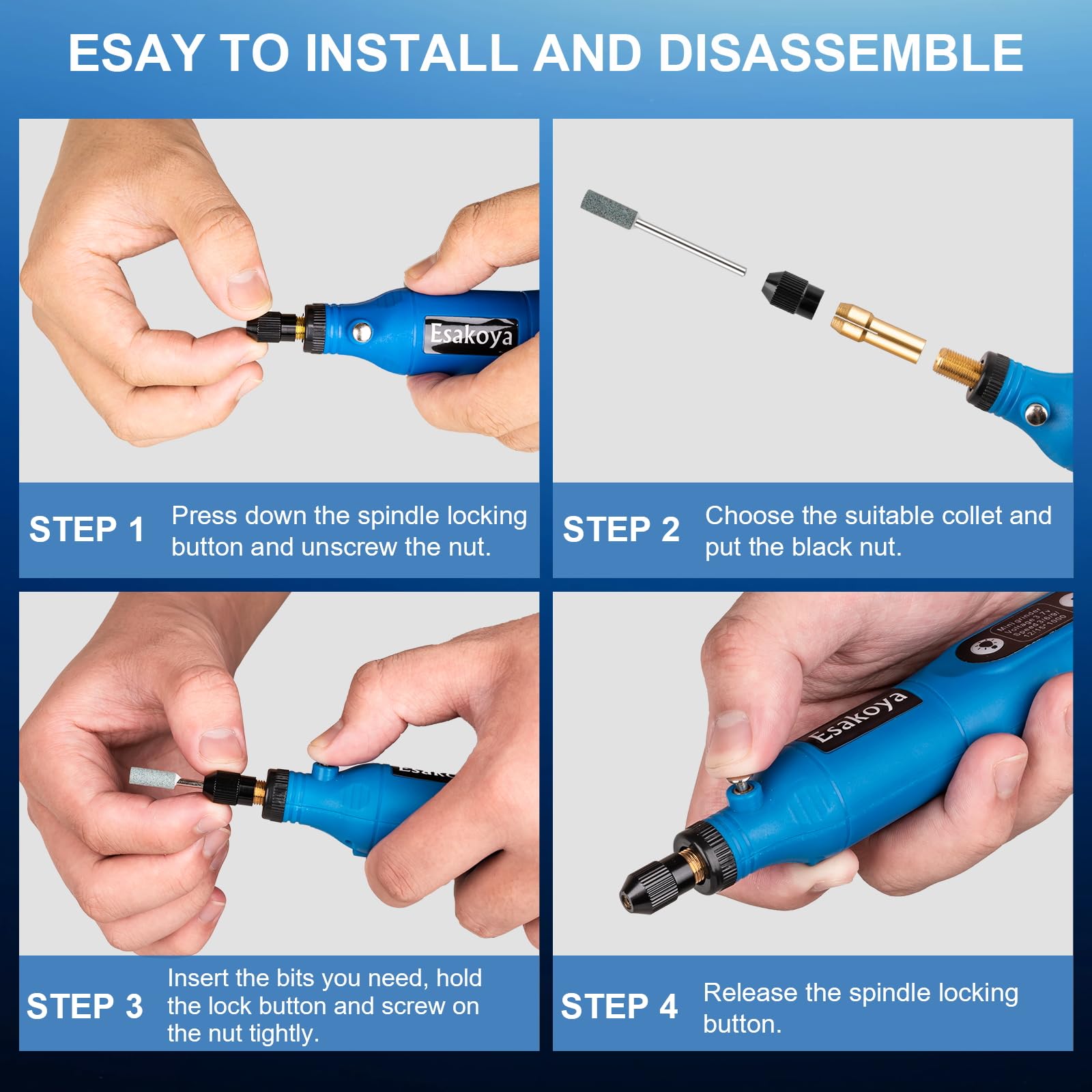 Esakoya lightweight, compact design reduces hand fatigue during long sessions.