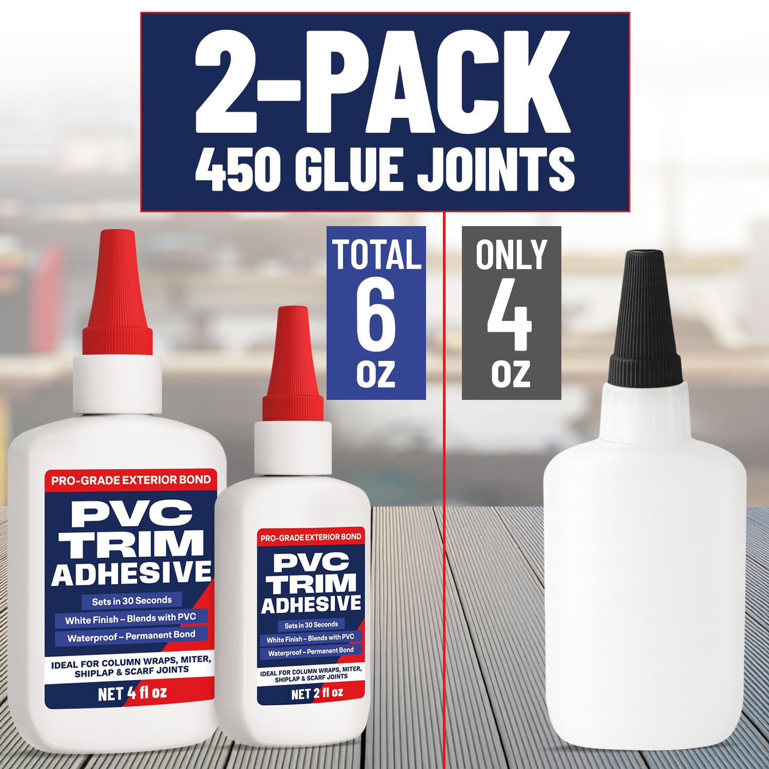 Escentile PVC Trim Glue 2oz bottle ideal for small repairs and touch-ups.