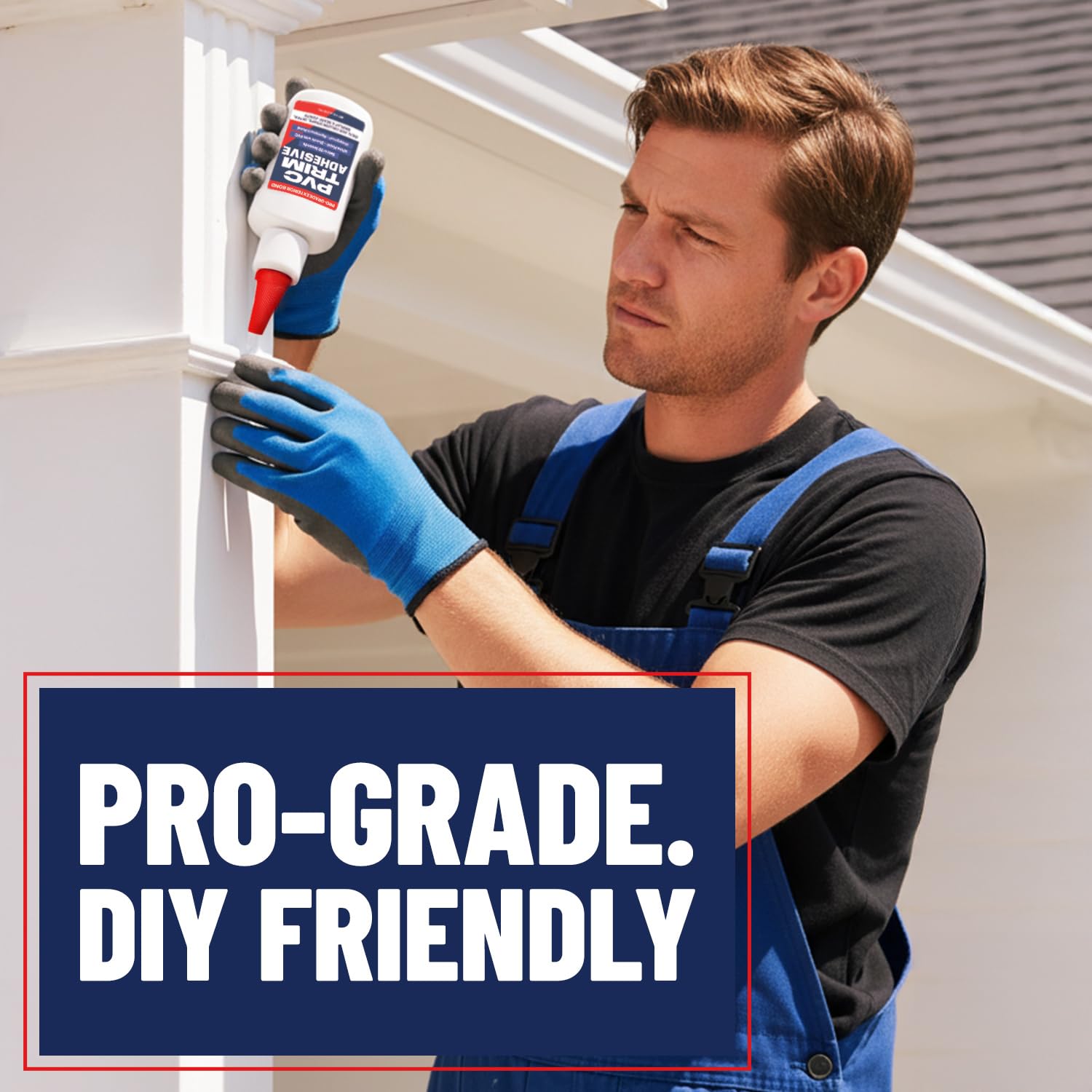 Escentile PVC Trim Glue packaged for contractor-ready storage and quick jobs.