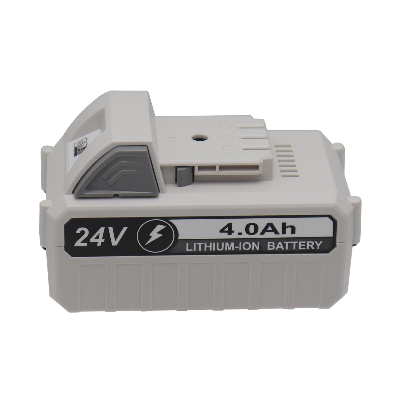 Close-up of battery contacts showing secure fit for Snow Jo devices