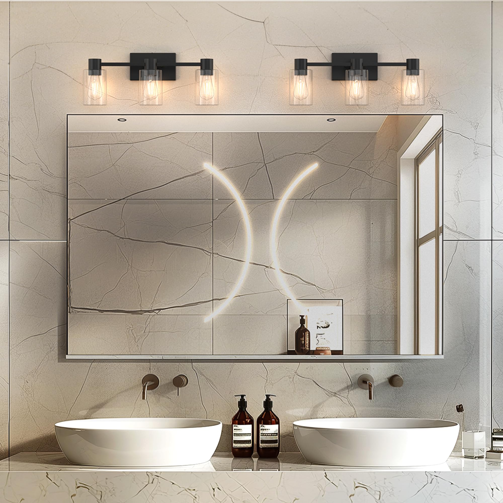 Esfos anti-rust coated sconce ensures lasting finish in humid bathrooms.