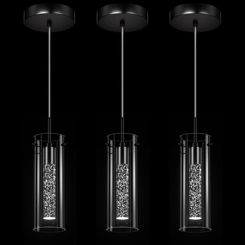 Esfos pendant light with crystal bubble glass for kitchen island lighting