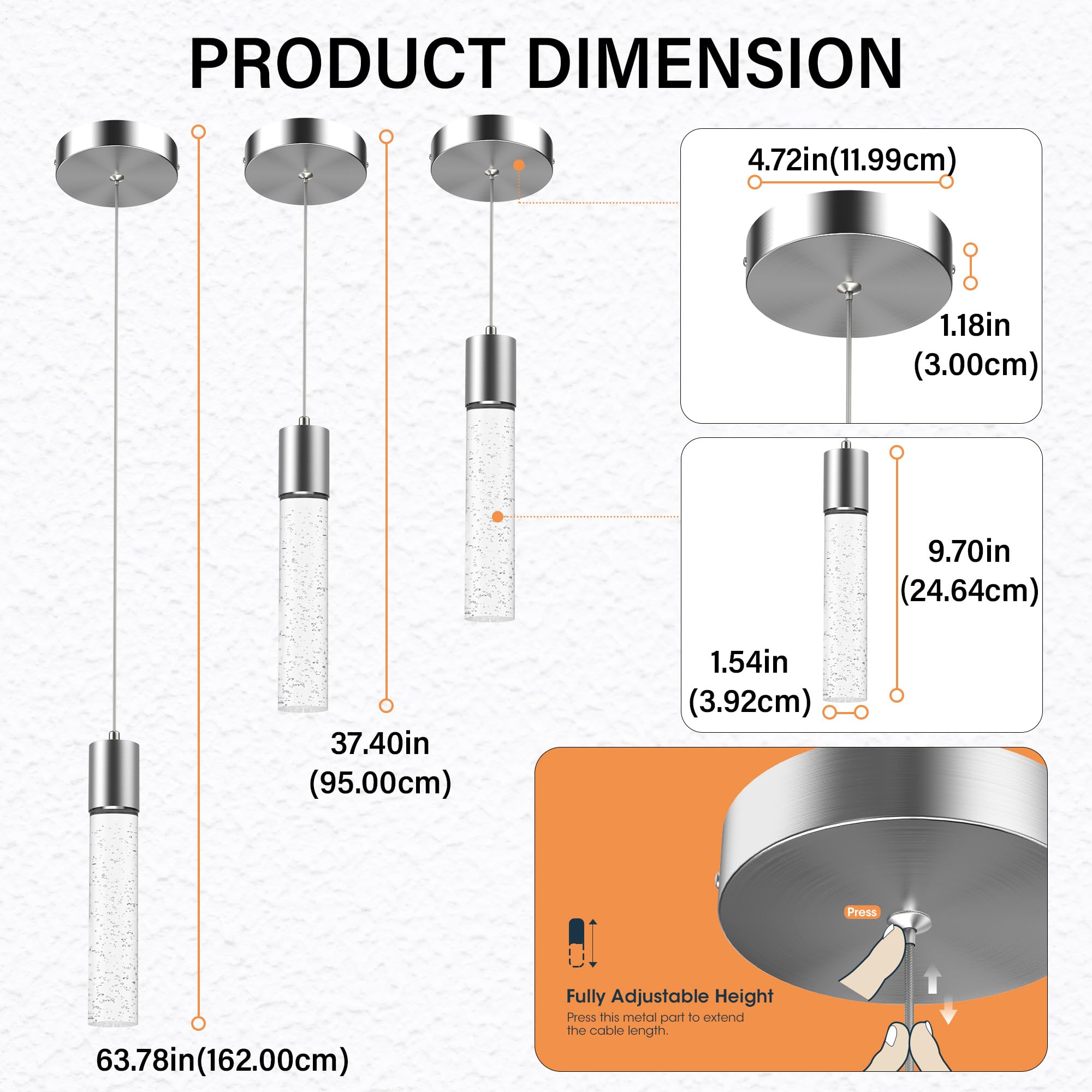Esfos adjustable-height pendant cables adapt to vaulted or sloped ceilings