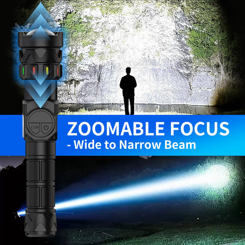 Esgofo flashlight with LCD power display shows remaining charge clearly.