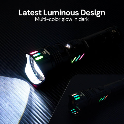 Esgofo Super Bright Flashlight side view highlighting rugged aluminum body