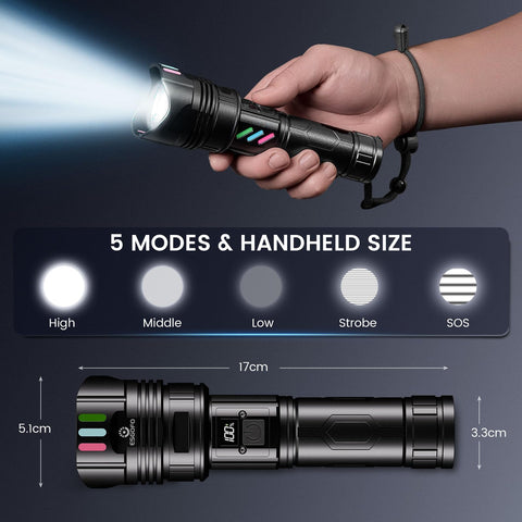 Esgofo Super Bright Flashlight waterproof aluminum body for outdoor use