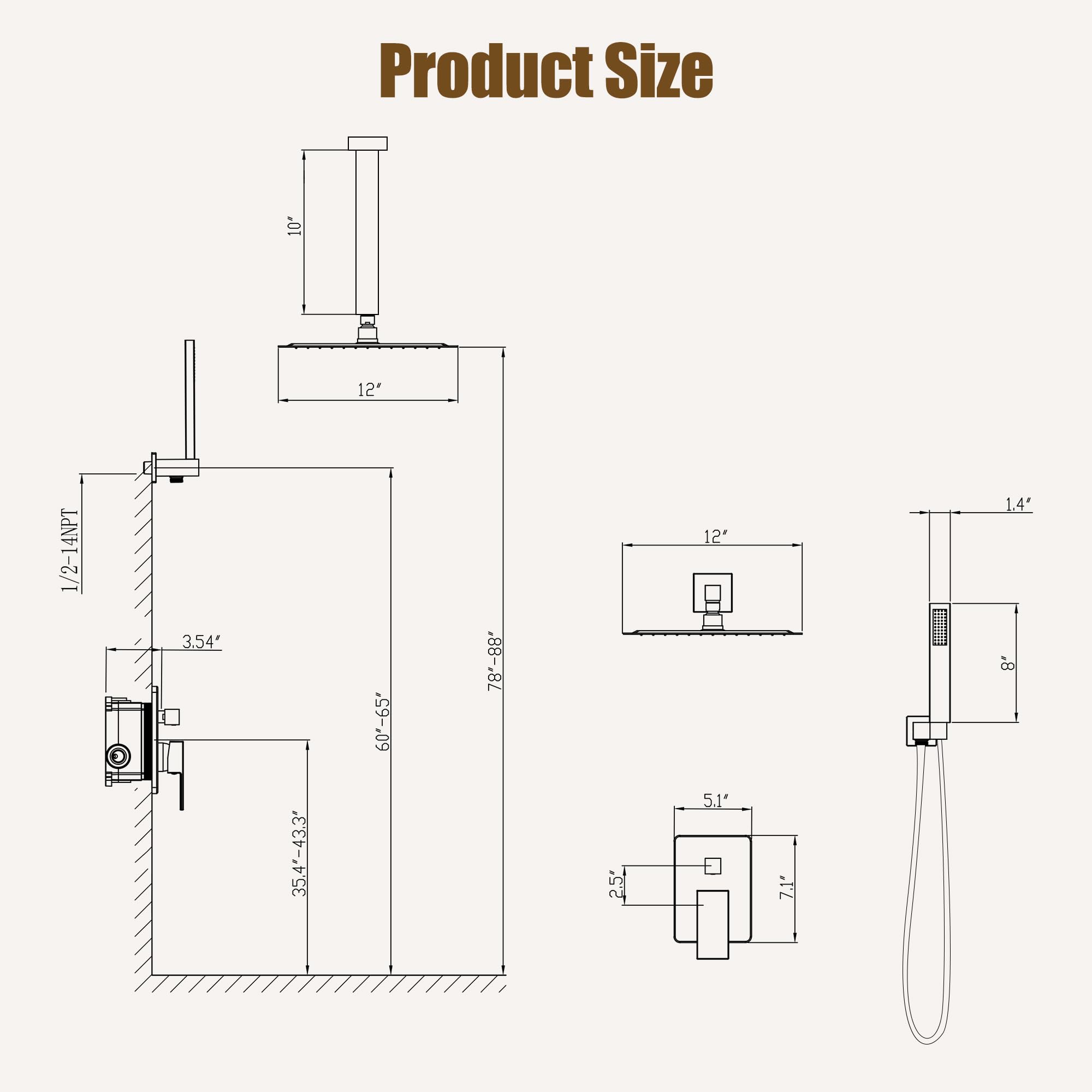 ESNBIA complete shower faucet set includes all components for easy upgrading.