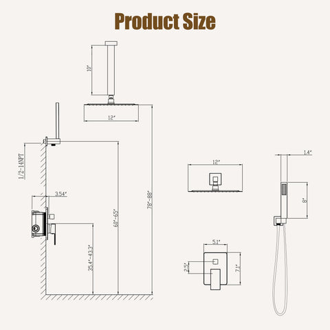 ESNBIA complete shower faucet set includes all components for easy upgrading.