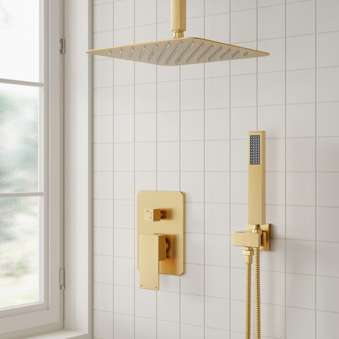 ESNBIA Gold handheld spray enables flexible rinsing for hair and body.