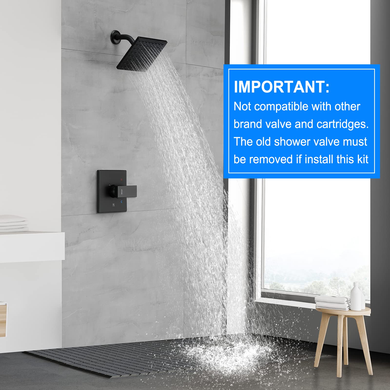 Esnbia shower valve trim kit with durable brass components and precise temperature control.