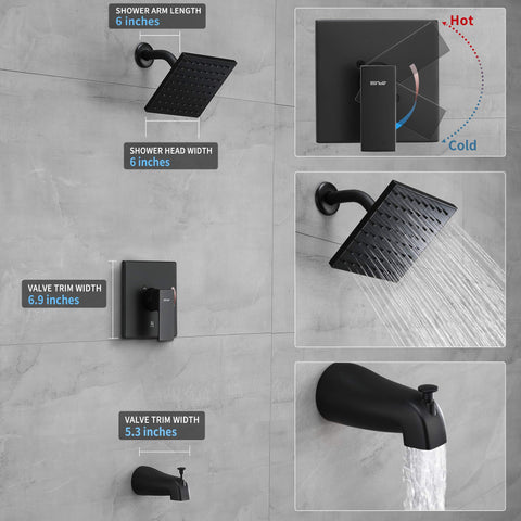Esnbia tub spout with diverter for tub-to-shower use