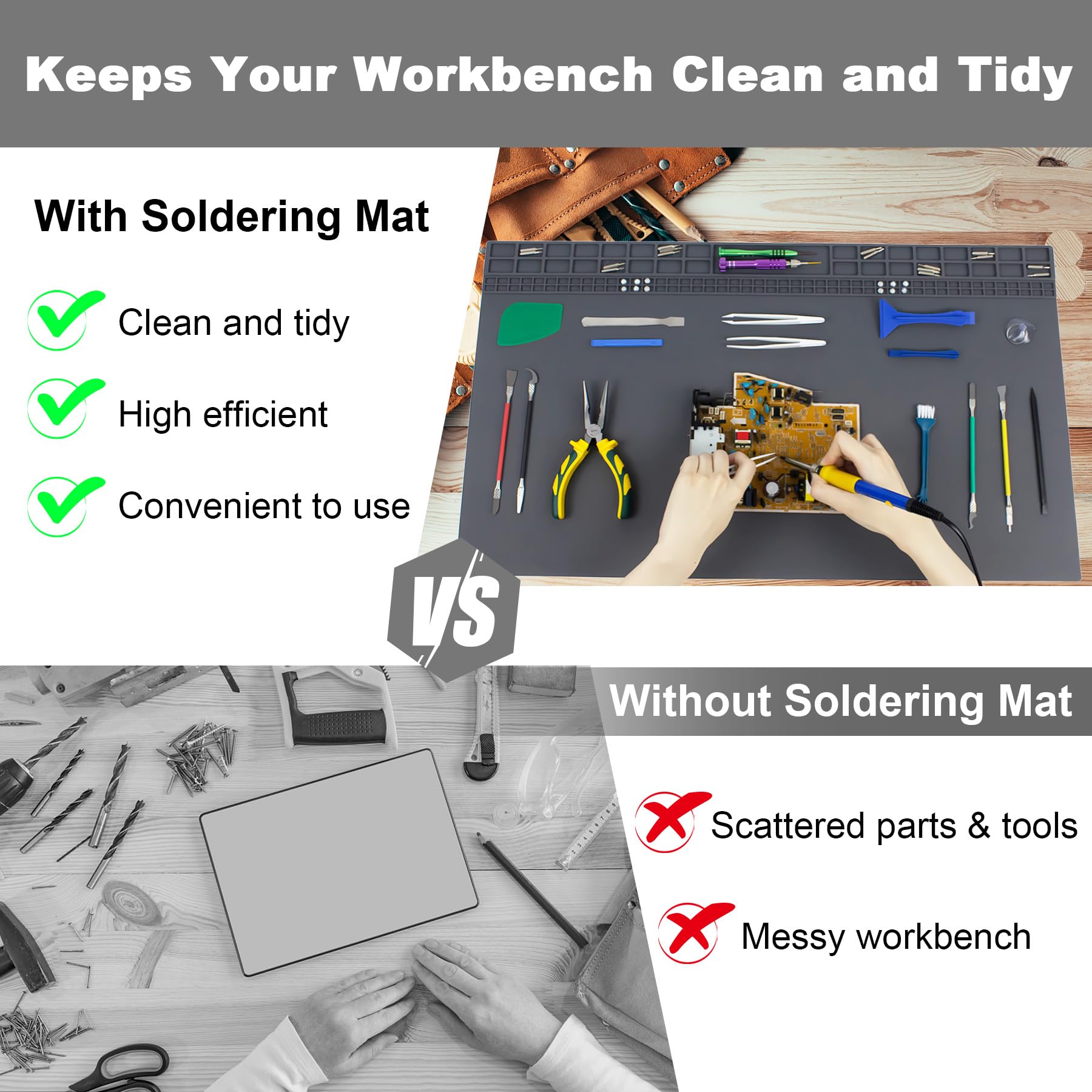 Esoldnic premium silicone material is non-toxic and odorless for a safe workspace.