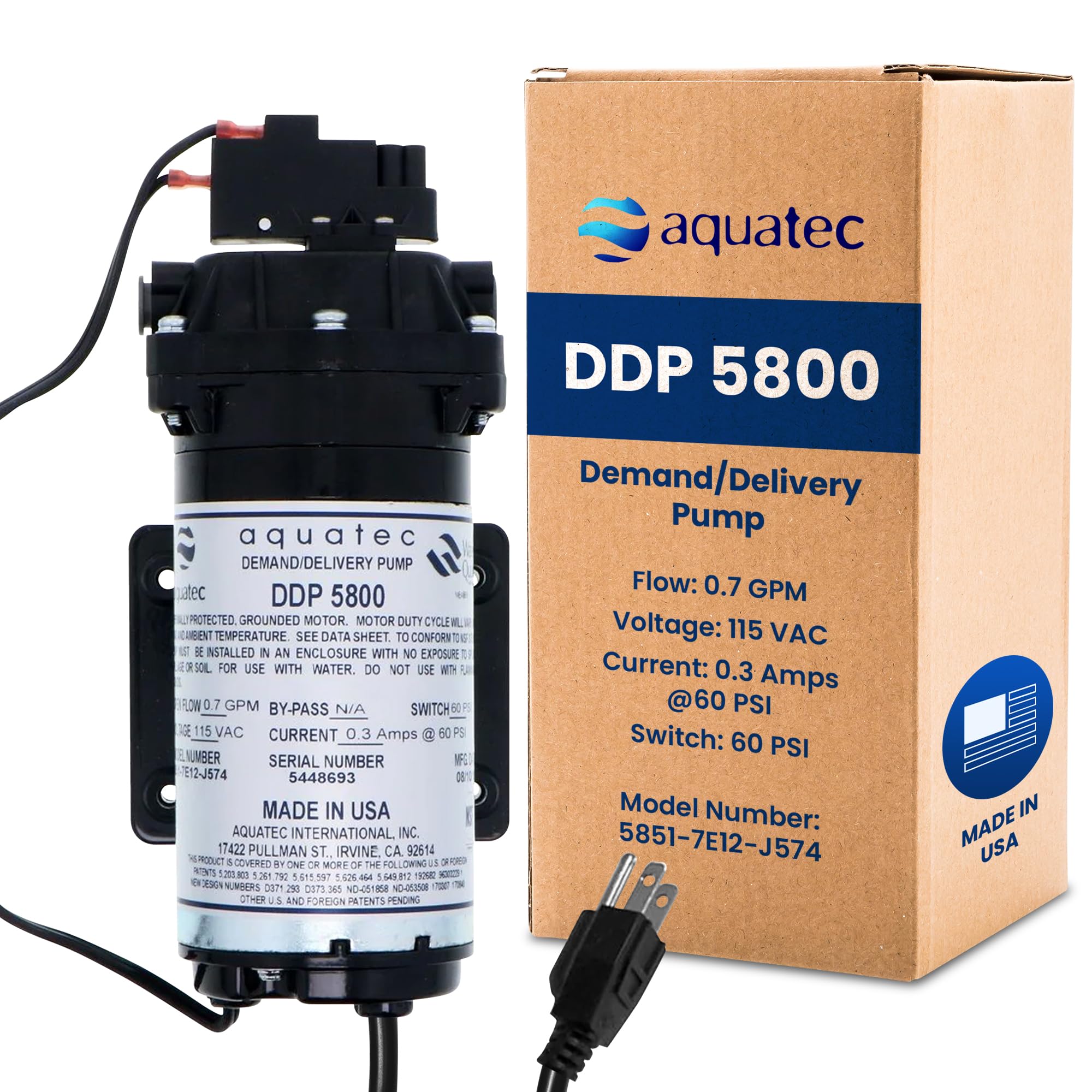 ESP Aquatec DDP 5800 front view, compact RO booster for on-demand pressure