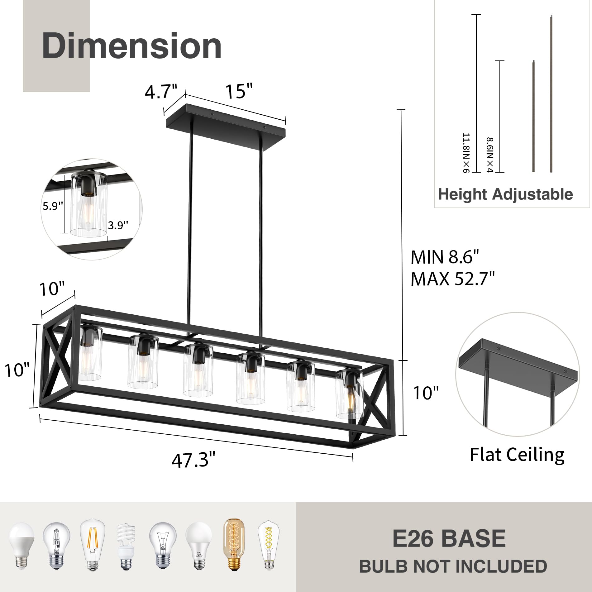 Espird 6-light kitchen island fixture brightens meals and conversations.