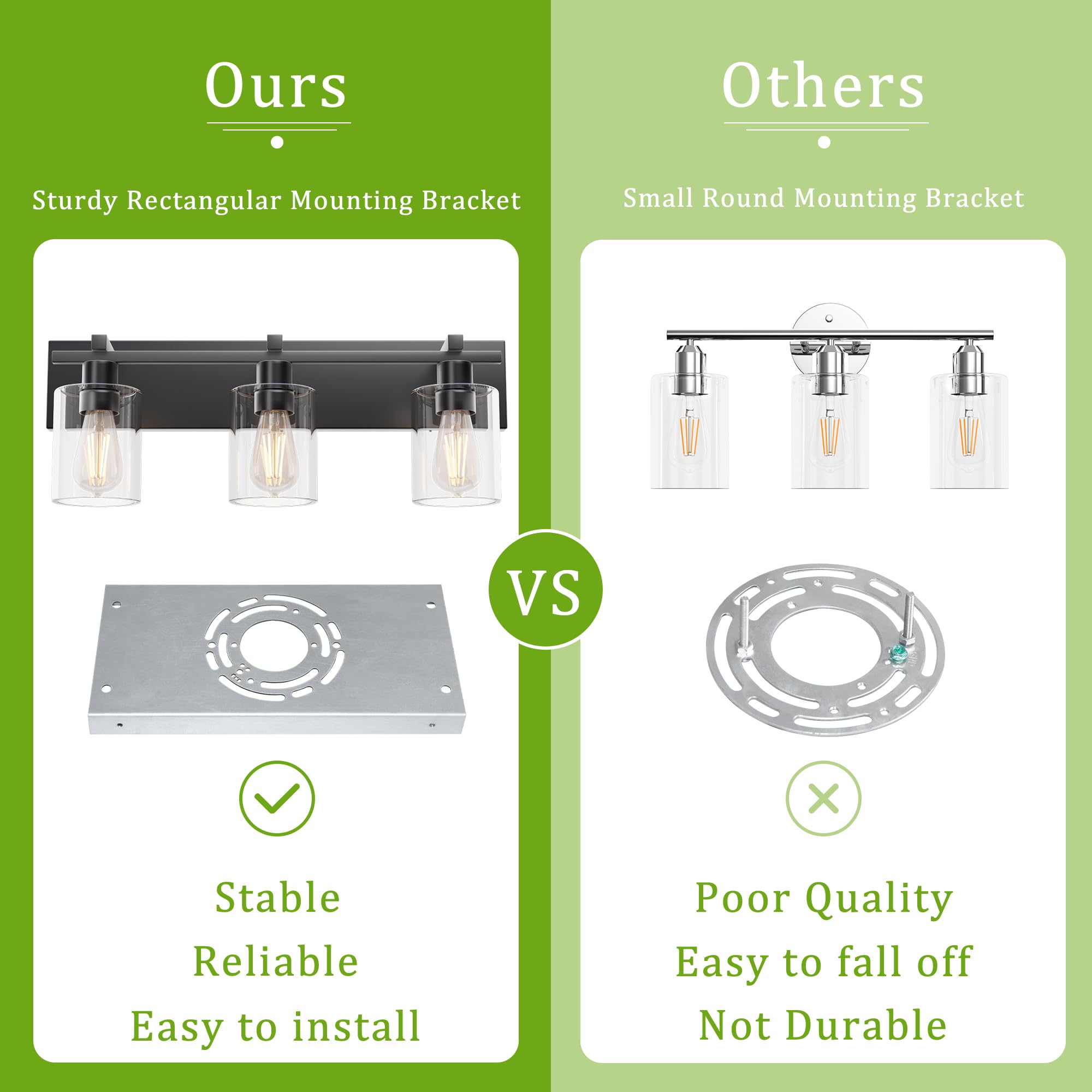 Espird dimmable vanity light—compatible with dimmable bulbs and dimmers for mood lighting.