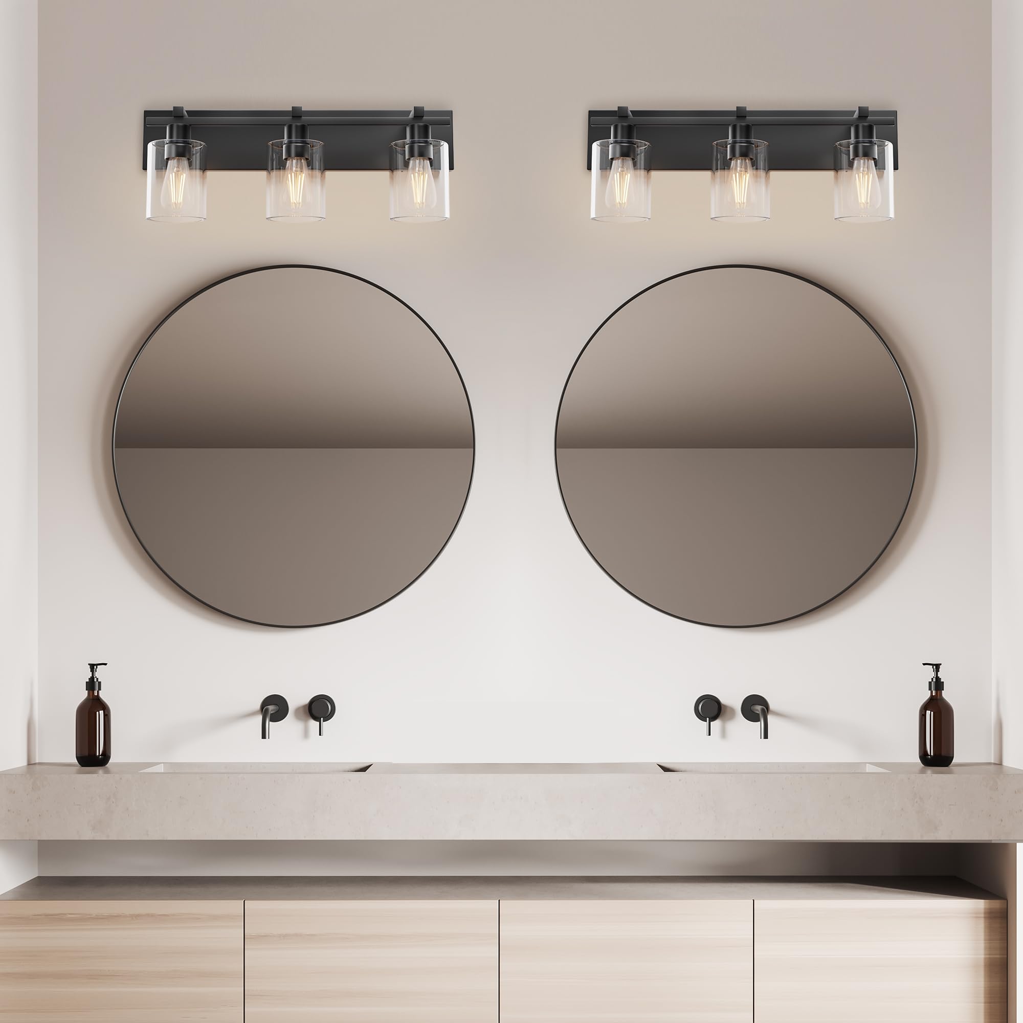 Espird vanity light mounted up or down—versatile orientation to fit your space.