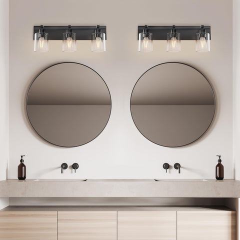 Espird vanity light mounted up or down—versatile orientation to fit your space.