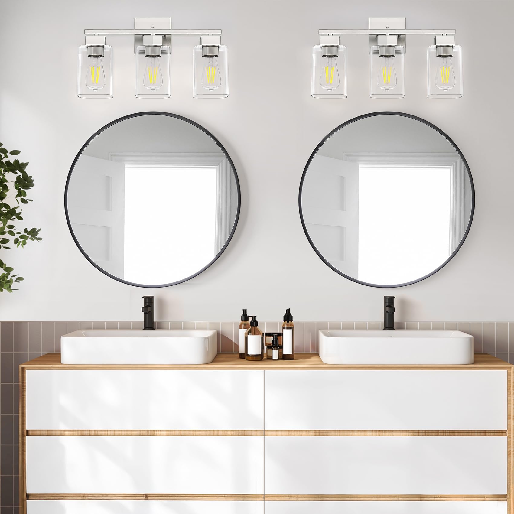 Espird Brush Nickel vanity light UL certified for safe everyday use.