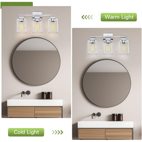 Espird chrome bathroom light dimensions for accurate above-mirror fit.