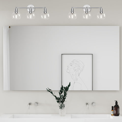 Espird dimmable vanity fixture compatible with LED and incandescent bulbs.