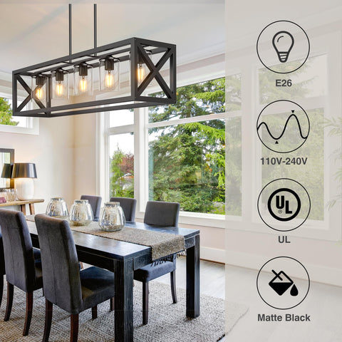 Espird dining light matte black finish adds timeless elegance