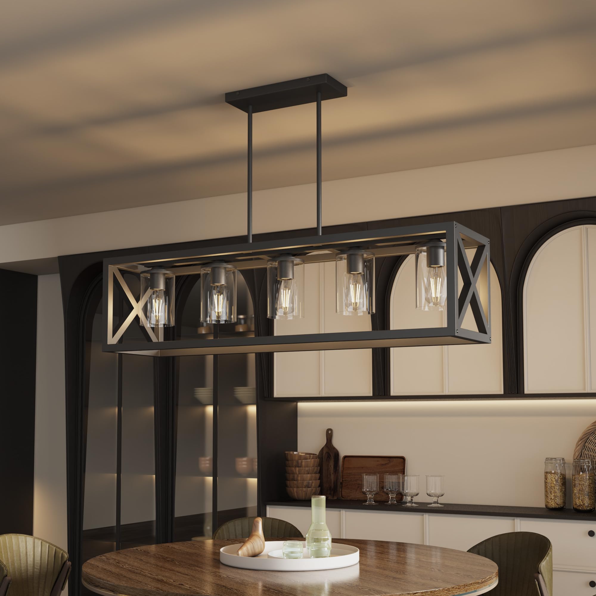 Espird farmhouse dining light assembly with sturdy hardware for easy setup