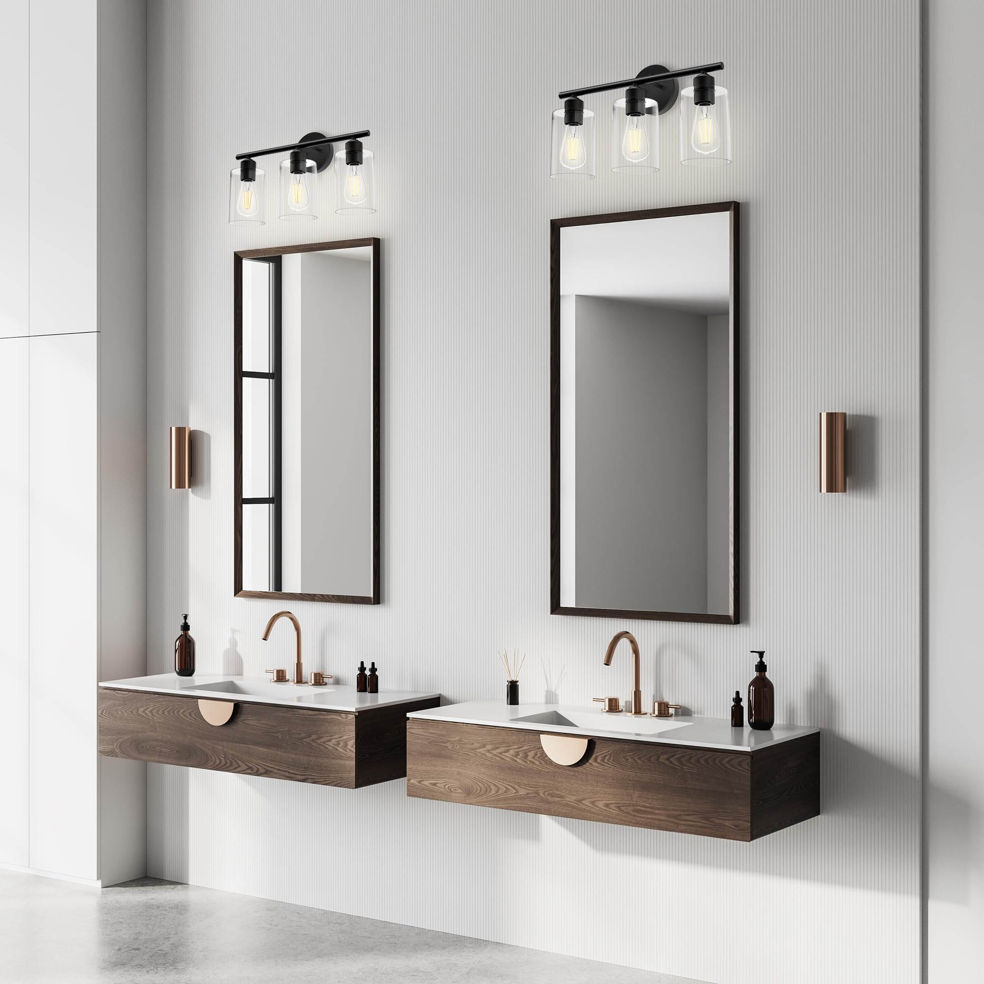 Espird modern bathroom ambiance with matte black fixture