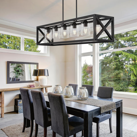 Espird modern farmhouse chandelier suits contemporary and rustic spaces.