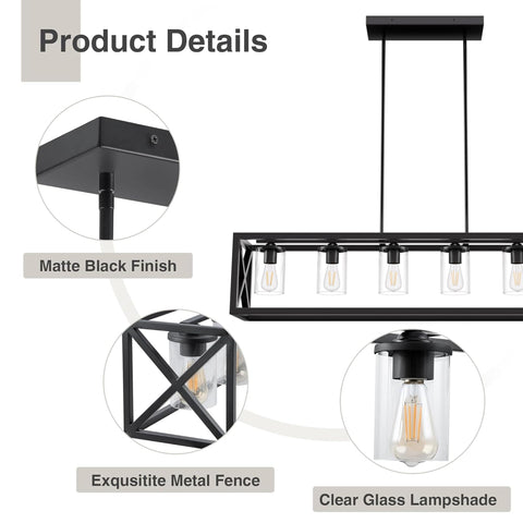 Espird thickened metal chandelier delivers durable farmhouse style.