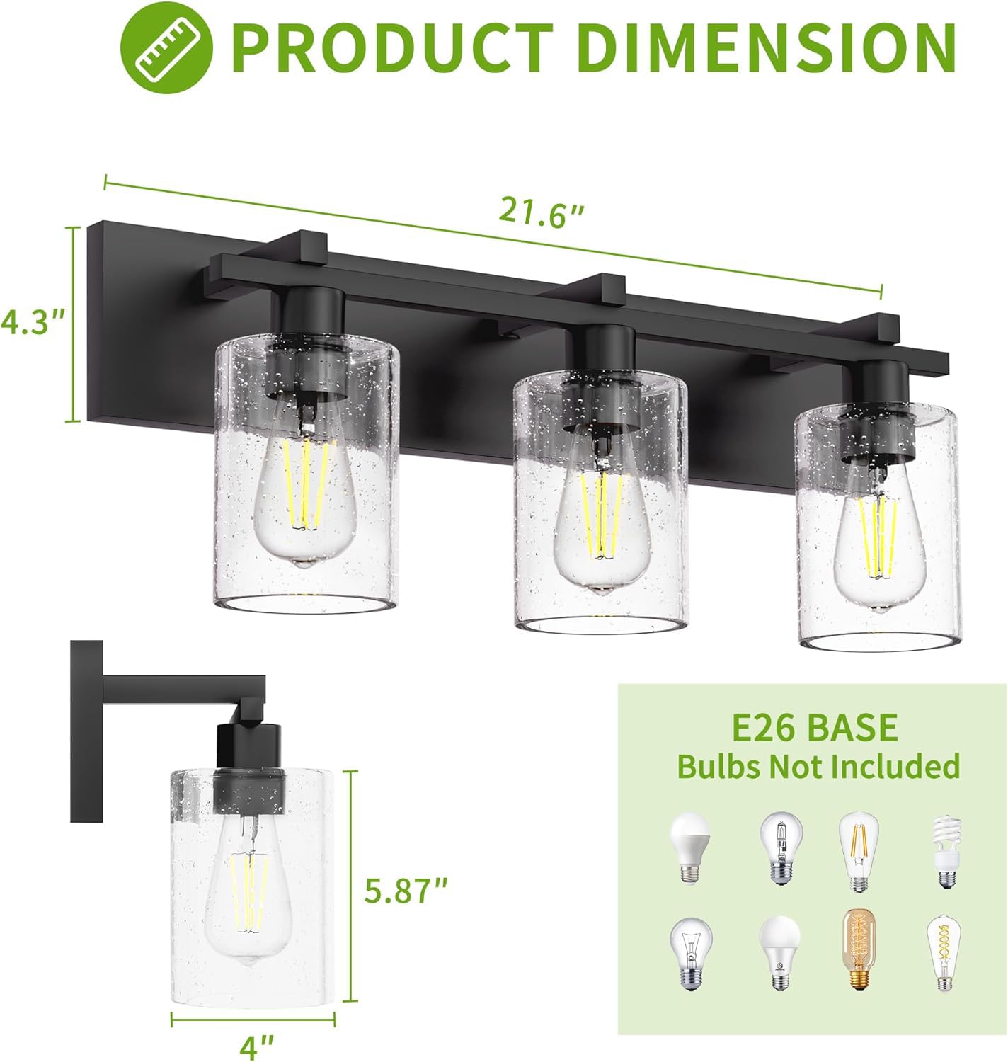 Espird 21-inch vanity light over the mirror for daily routines