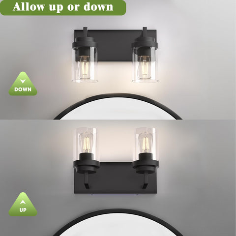 Espird two-light design provides balanced illumination over mirrors.