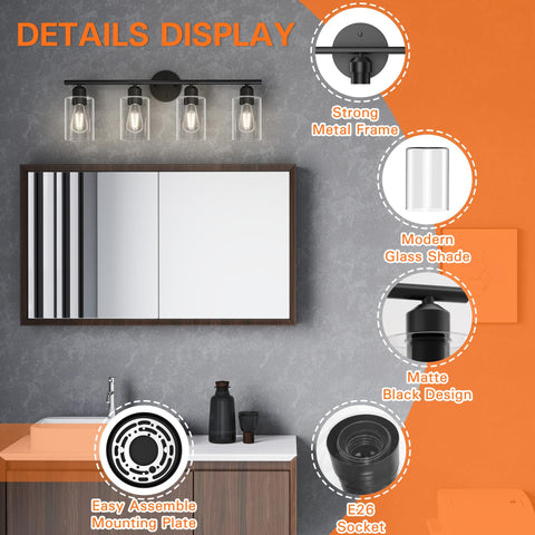 Espird vanity light with E26 base supports easy bulb replacement
