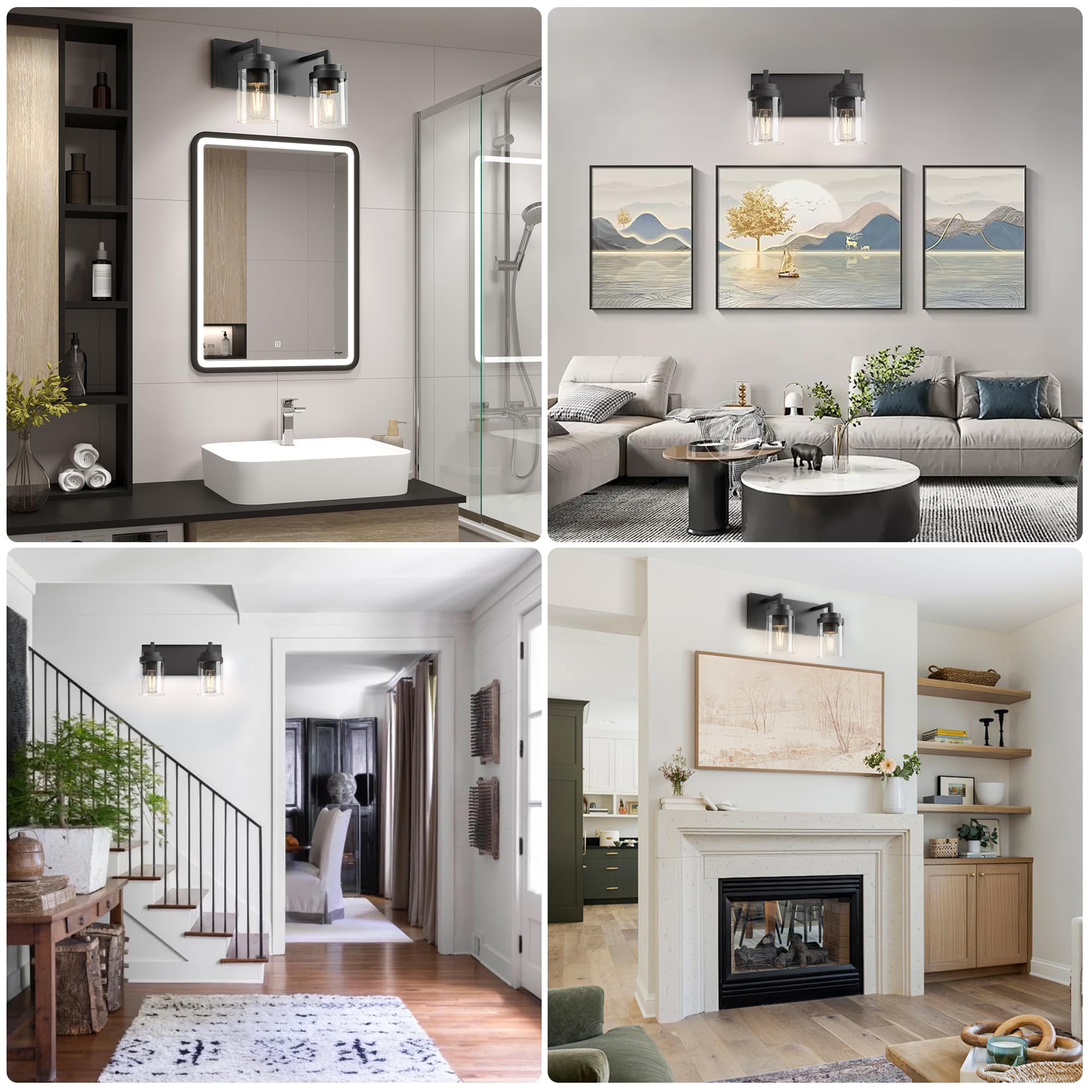 Espird vanity light includes sturdy mounting plate for easy installation.