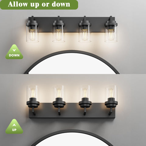 Espird vanity light can be mounted up or down for versatility.