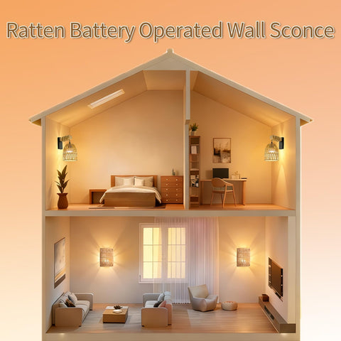 Espossi two-piece wall decor provides balanced lighting for living spaces.