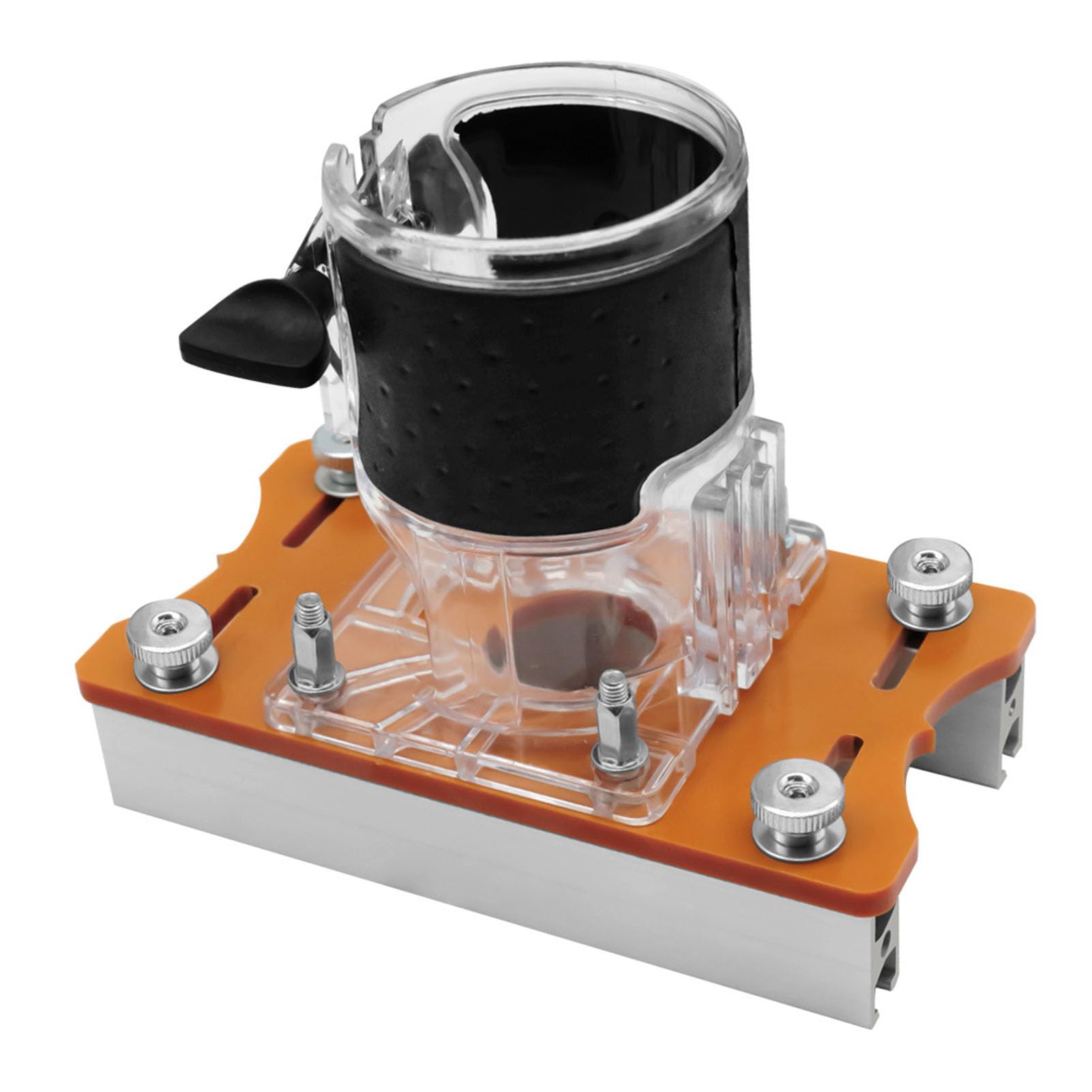 Espusta trimmer base with 65mm fit enhances precision in wood trimming tasks.