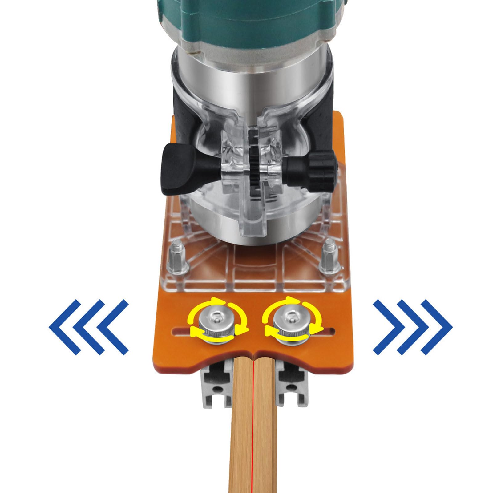 Espusta portable, lightweight router base for easy transport between shop and site.