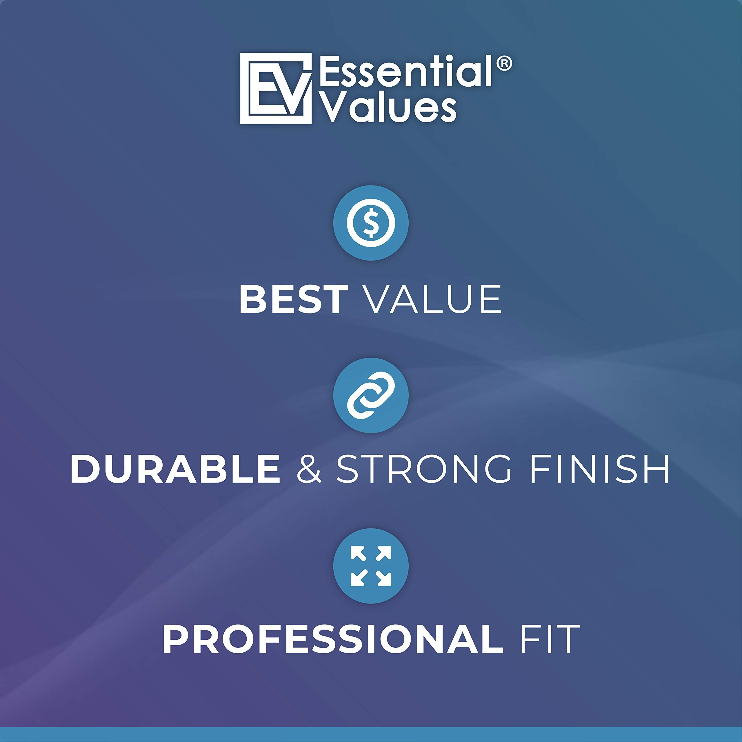 Essential Values durable plastic finish highlighting long-lasting appearance.
