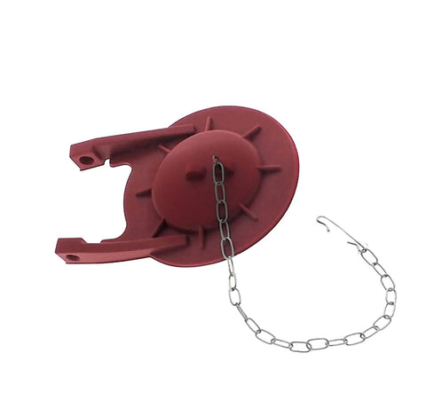 Essential Values toilet flapper chain and clip detail for rust resistance.
