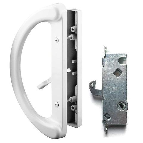Essential Values patio door handle set inside view showing smooth grip and clean finish