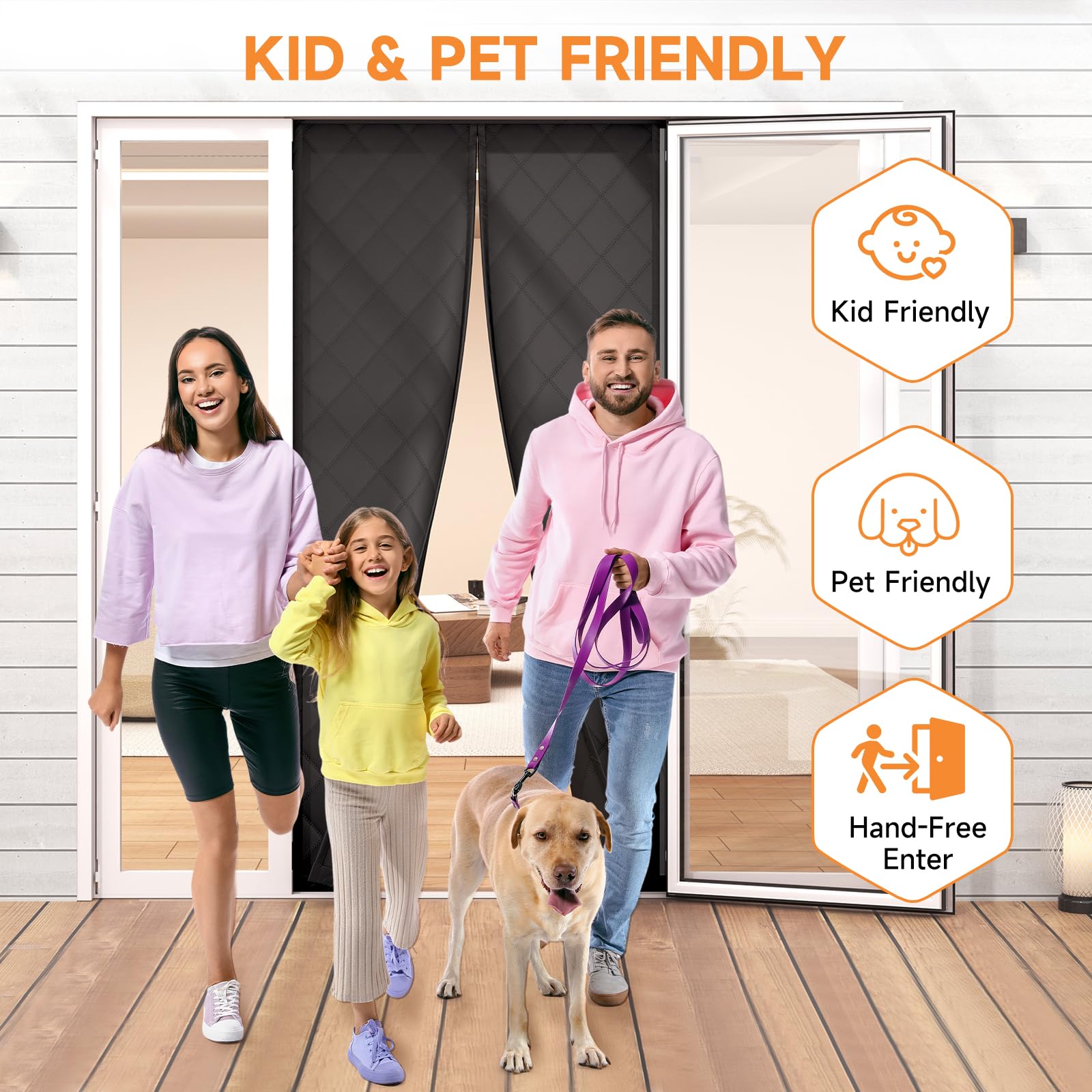 Esteh size 40x84 door curtain fits up to 38x82 doors.